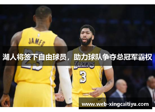 湖人将签下自由球员，助力球队争夺总冠军霸权
